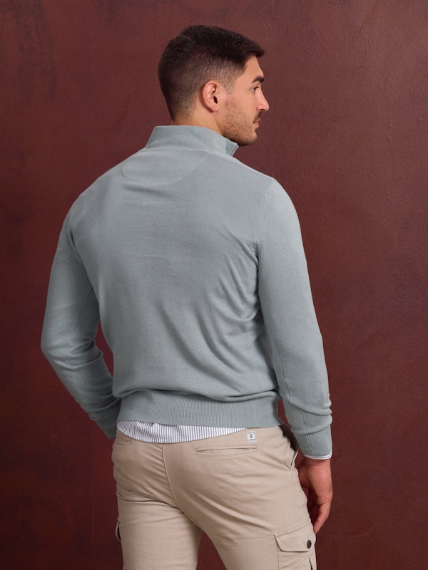 Pull demi-zippé contrasté | Zafiro