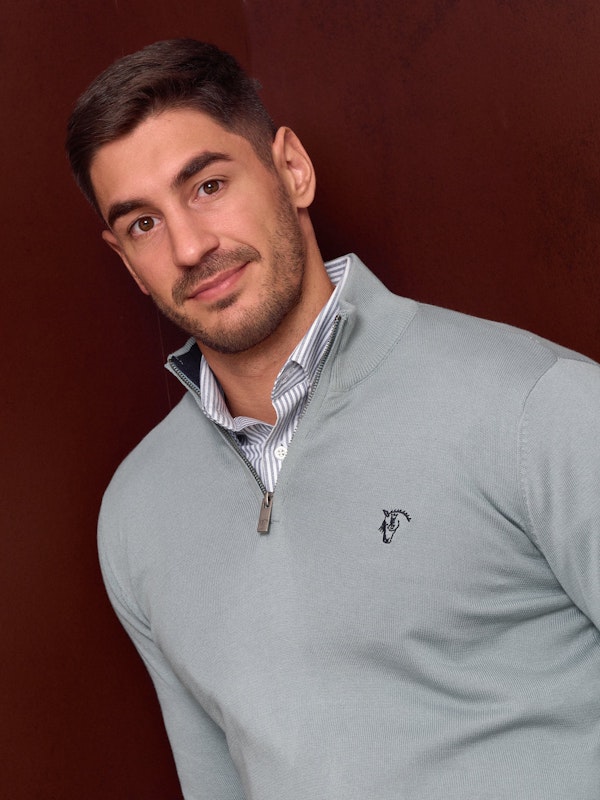 Pull demi-zippé contrasté | Zafiro