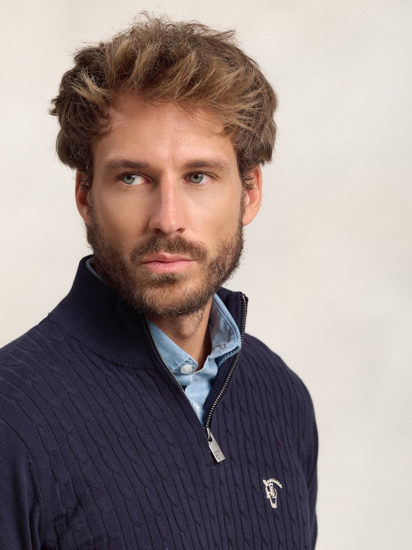 Pull Torsadé à Demi-Fermeture Éclair | Marino