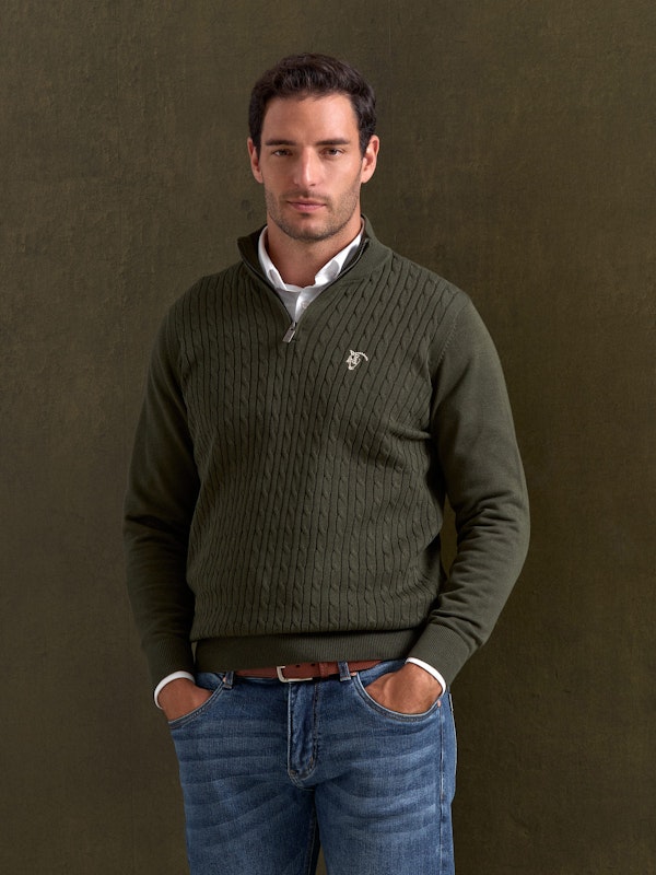 Pull Torsadé à Demi-Fermeture Éclair | Caza