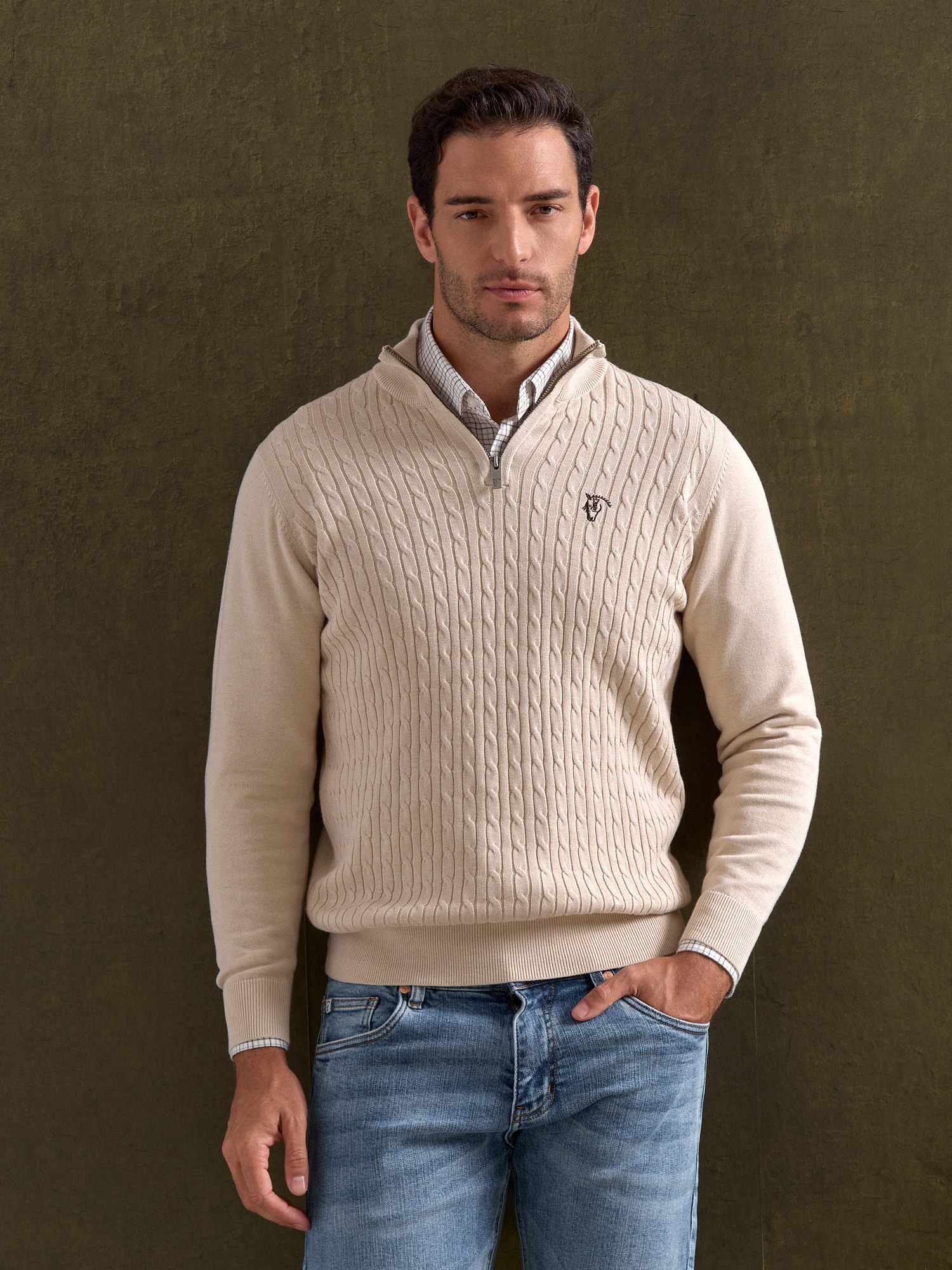 Jersey de Media Cremallera de Ochos | Nude