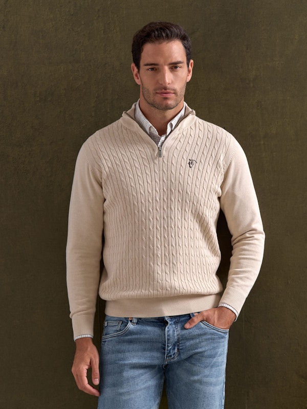 Jersey de Media Cremallera de Ochos | Nude