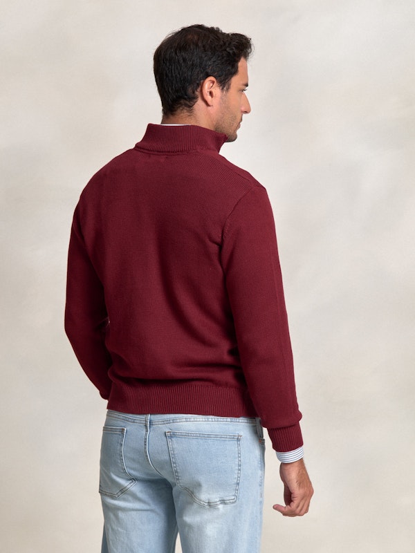 Pull numéro à Demi-Fermeture Éclair | Burgundy