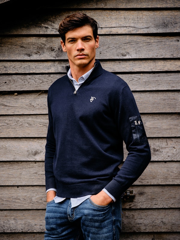 Pull à demi-fermeture éclair avec poche | Marino