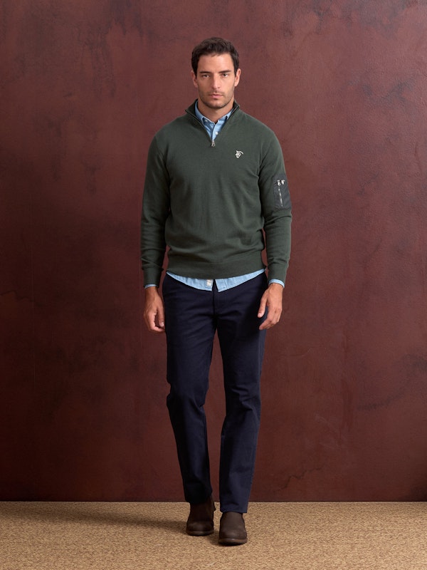 Pull à demi-fermeture éclair avec poche | Abeto