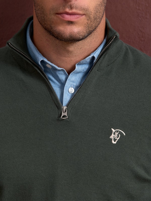 Pull à demi-fermeture éclair avec poche | Abeto