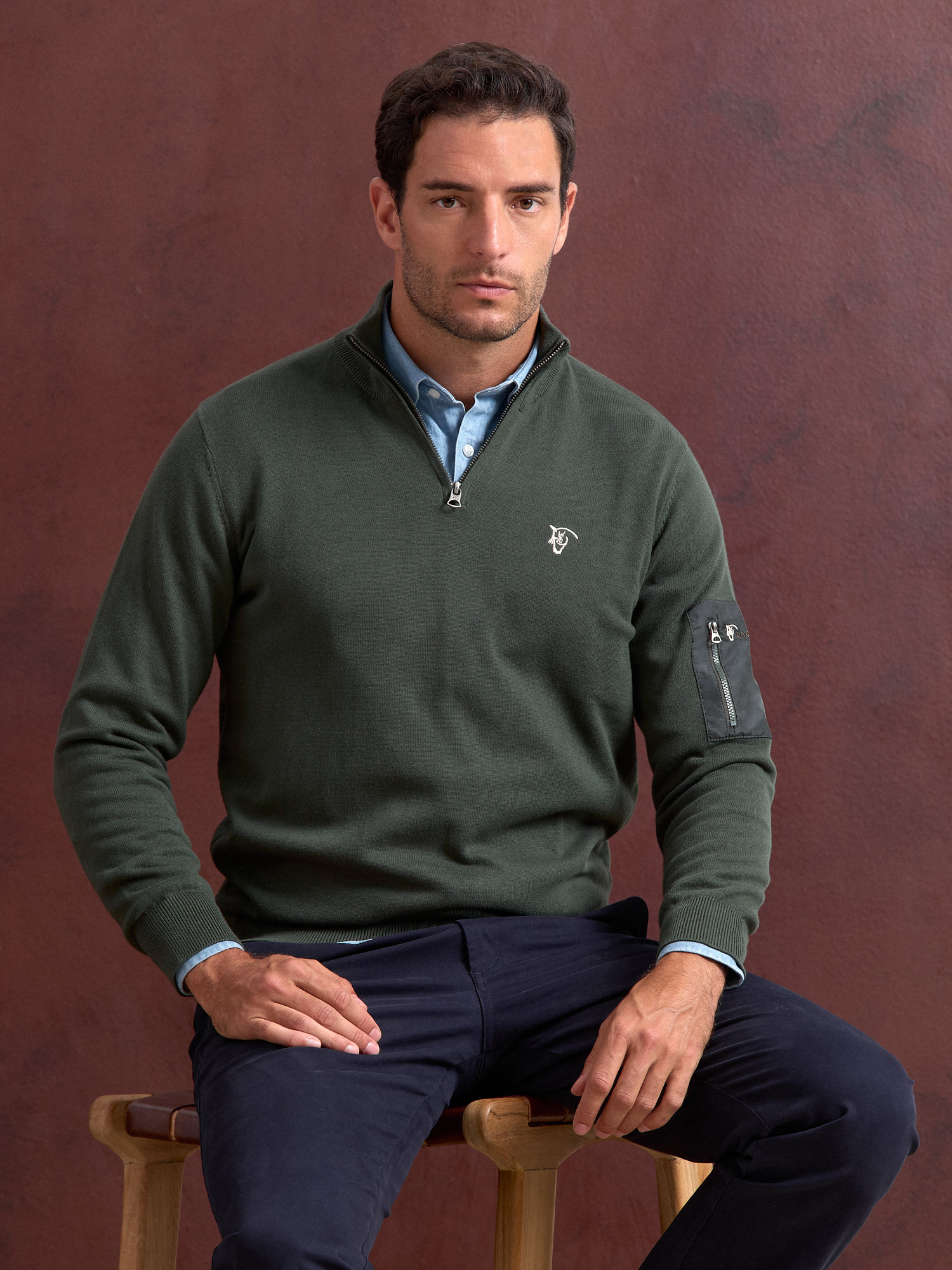 Half-Zip Jumper with Pocket | Abeto