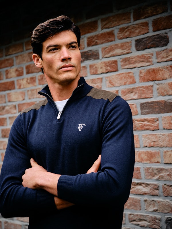 Pull Demi-Fermeture Éclair en Velours Côtelé | Marino