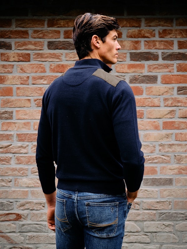 Pull Demi-Fermeture Éclair en Velours Côtelé | Marino