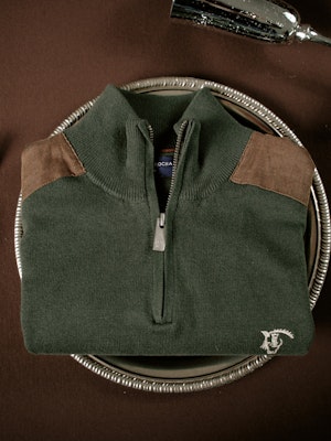 Jersey de Media Cremallera Pana | Musgo