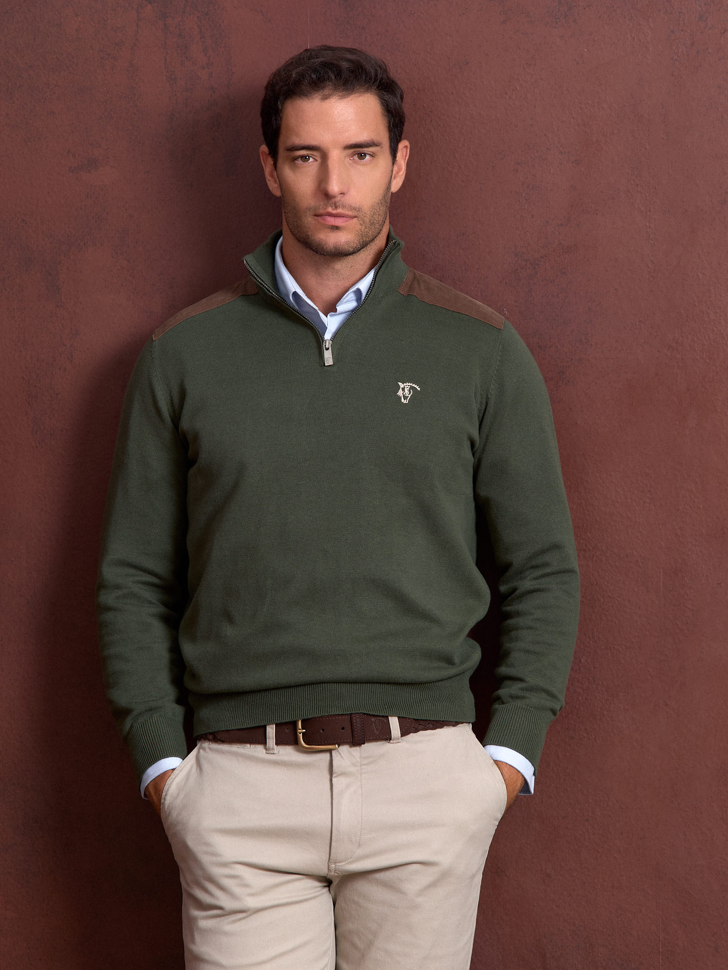 Half Zip Corduroy Sweater | Musgo
