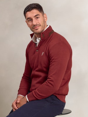 Camisola com botões | Carmesí