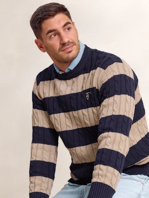 Cable and Stripe Jumper | Piedra