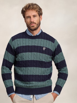Cable and Stripe Jumper  | Acebo