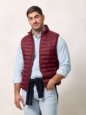 Quilted Vest | Burgundy