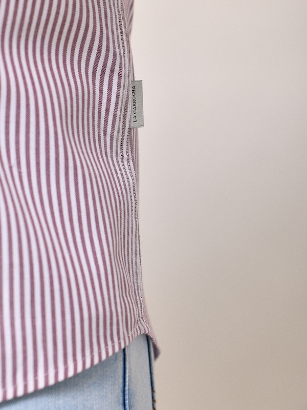 Camisa Mini Oxford Rayas | Burgundy