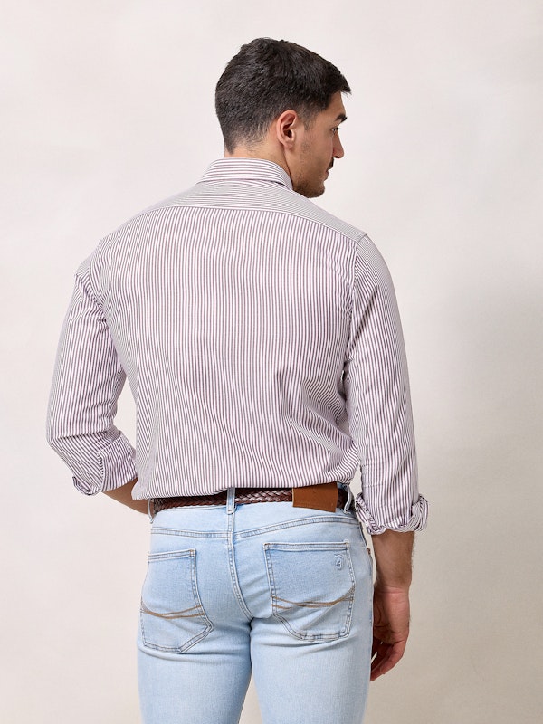 Camisa Mini Oxford Rayas | Burgundy
