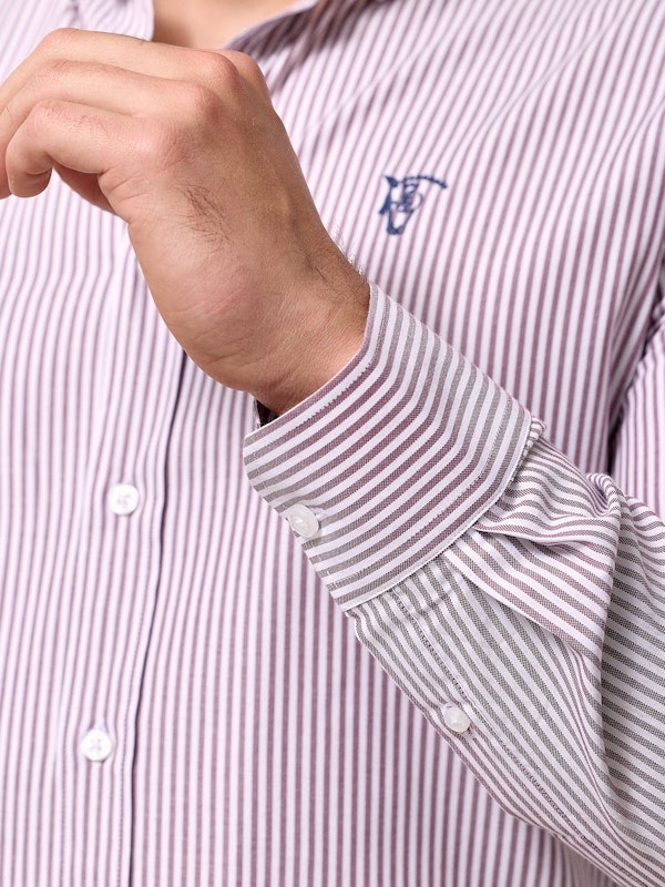 Camisa Mini Oxford Rayas | Burgundy