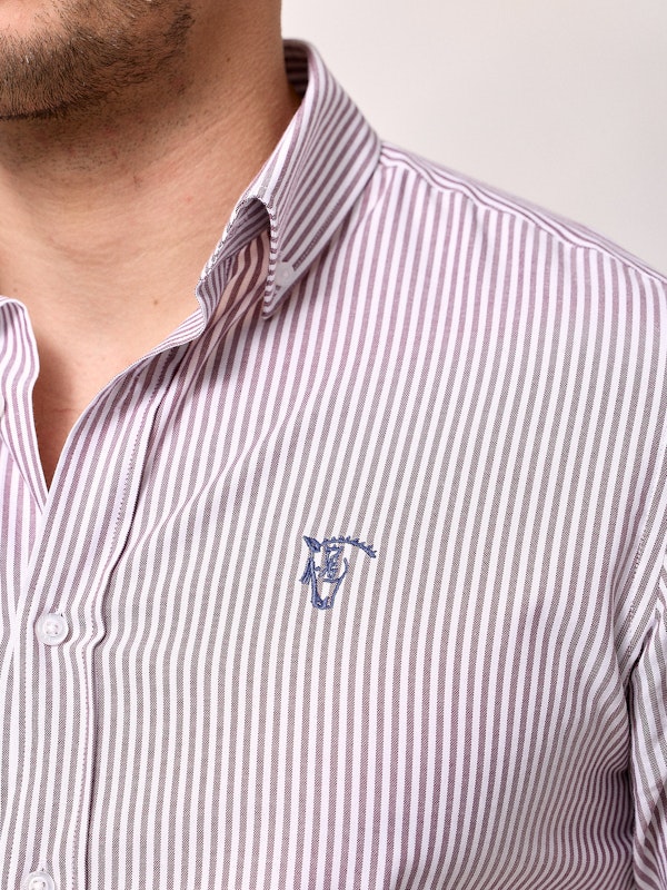 Camisa Mini Oxford Rayas | Burgundy