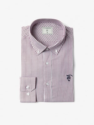 Striped Oxford Shirt | Burgundy