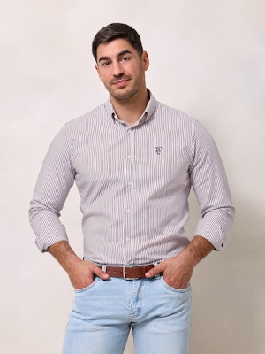 Camisa Mini Oxford Rayas | Burgundy