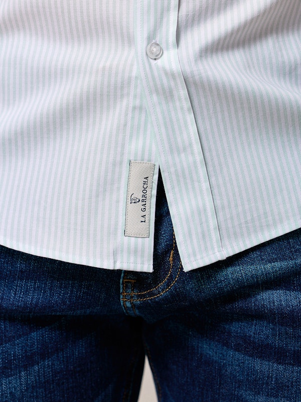 Camisa Mini Oxford Rayas | Salvia