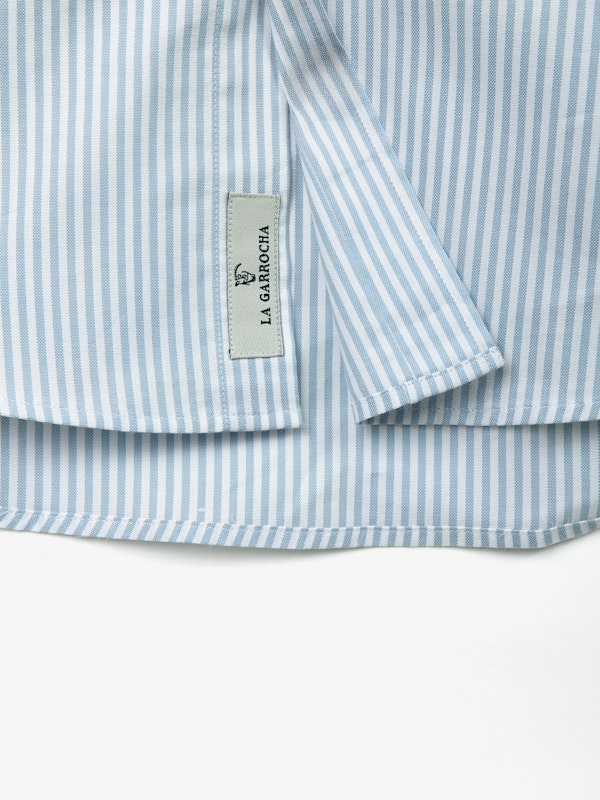 Camisa Oxford Listrada | Azul Celeste