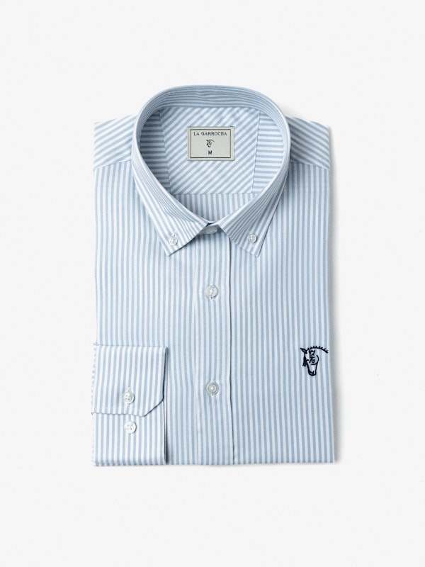 Camisa Mini Oxford Rayas | Azul Celeste