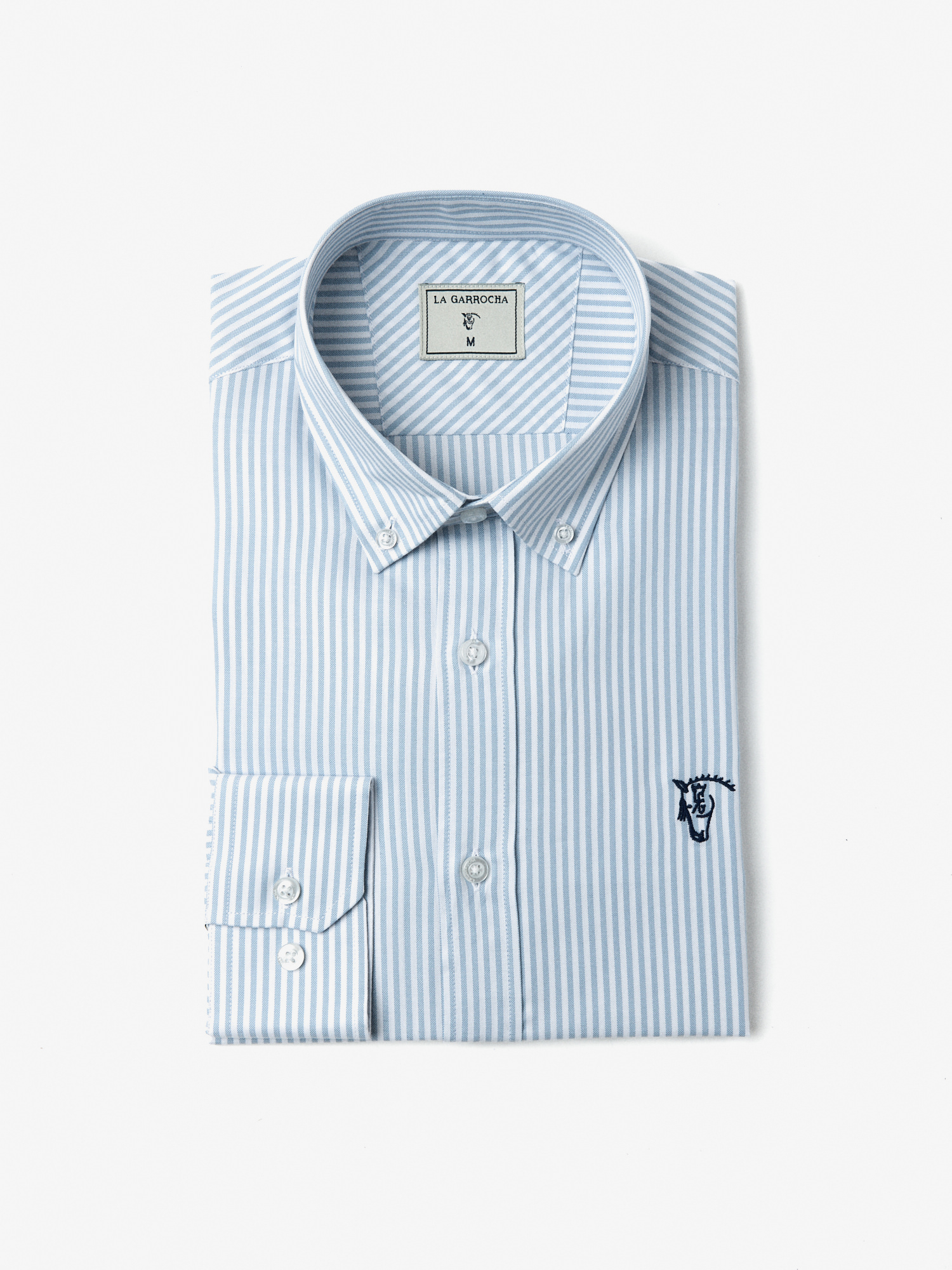Camisa Oxford Listrada | Azul Celeste