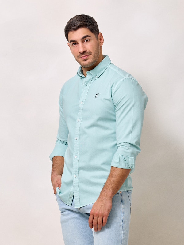 Camisa Garment Dyed | Agua