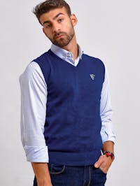 knitted vest | Azul Noche