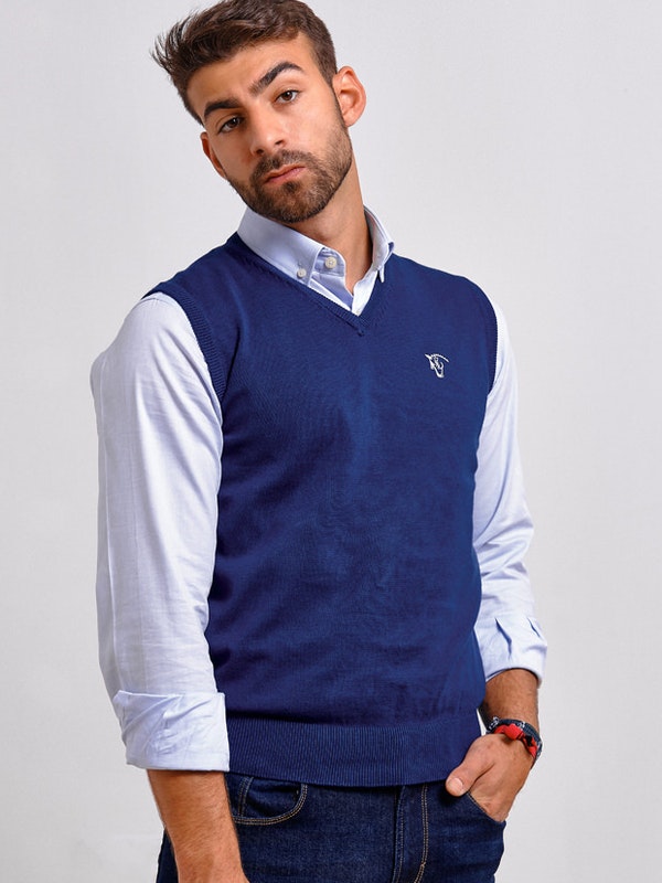 knitted vest | Azul Noche